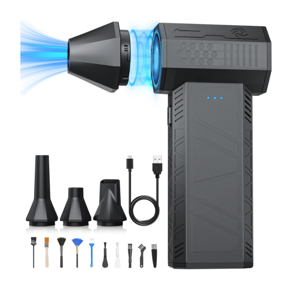 SALCAR Elektrischer Air Duster X3 mini mit 110.000 U/min – Tragbares & Wiederaufladbares Staubgebläse mit Turbomodus für PC, Auto & Haushalt
